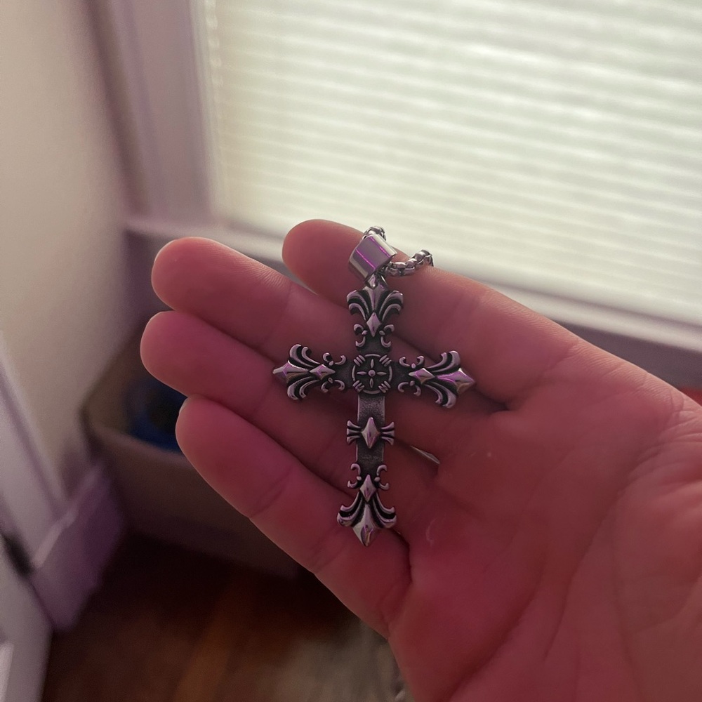 Silver Chrome Hearts Pendant Chain